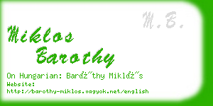 miklos barothy business card